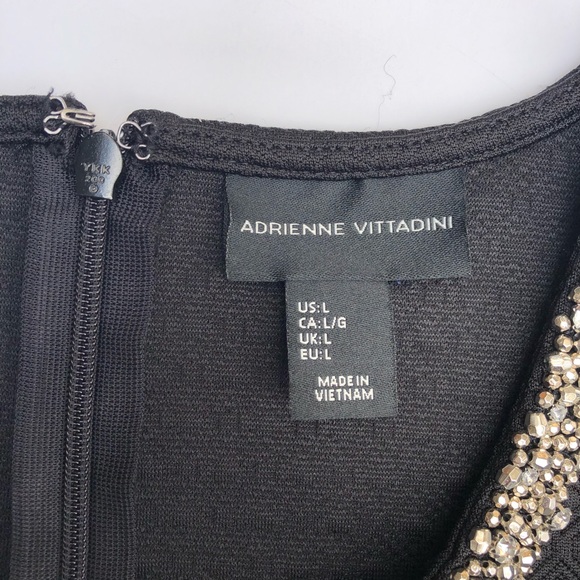 🔴Black Short Sleeve Beaded Collar Top sz L - Picture 5 of 9